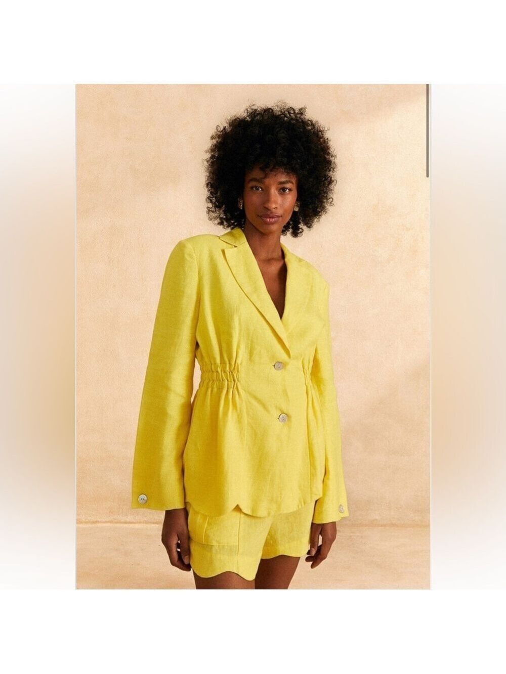 Farm Rio Bright Yellow Blazer